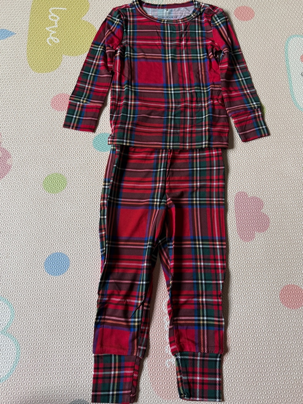 Posh Peanut Red Plaid Long Sleeve Pajama Set